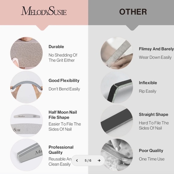 🌺MelodySusie 1 Box: 10 Washables Grey Nails Files 🌺 - Picture 10 of 14